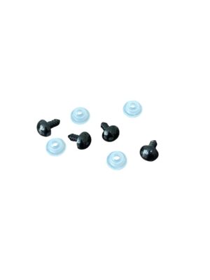 Olhos com Trava para Amigurumi PRETO - 24 Unidades - 12 Pares
