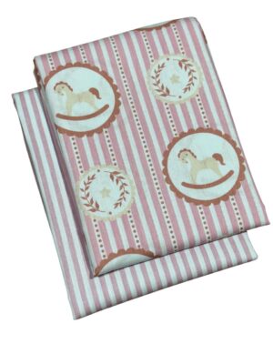 Tecido Tricoline Estampado Cavalinho  Kit 2 Cortes 50cmx1,50cm